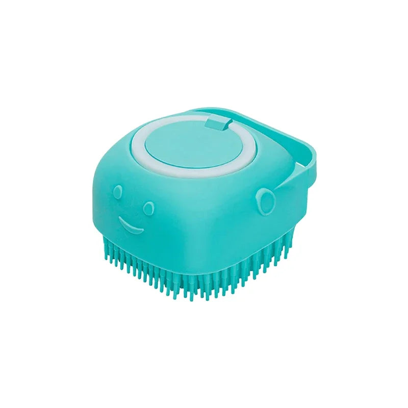 Brosse de bain en silicone souple pour animaux de compagnie, massage, distributeur de shampoing, poils en caoutchouc, douche, outil de toilettage, chiens et chats