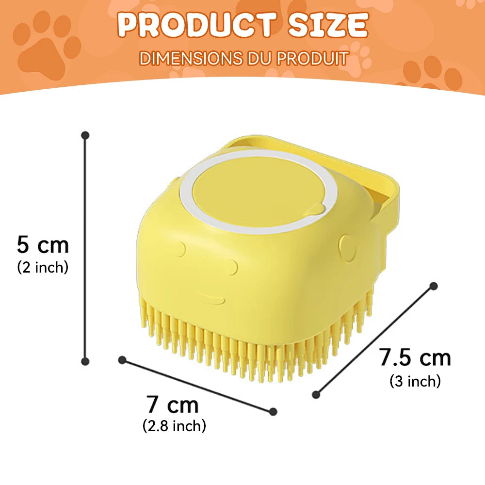 Brosse de bain en silicone souple pour animaux de compagnie, massage, distributeur de shampoing, poils en caoutchouc, douche, outil de toilettage, chiens et chats